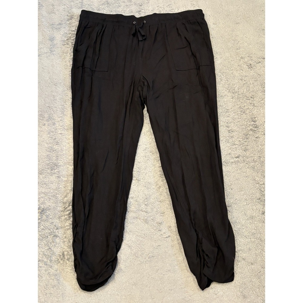 Rock Republic Pants Womens 2X Black Pull On Elastic Waist Drawstring Jogger